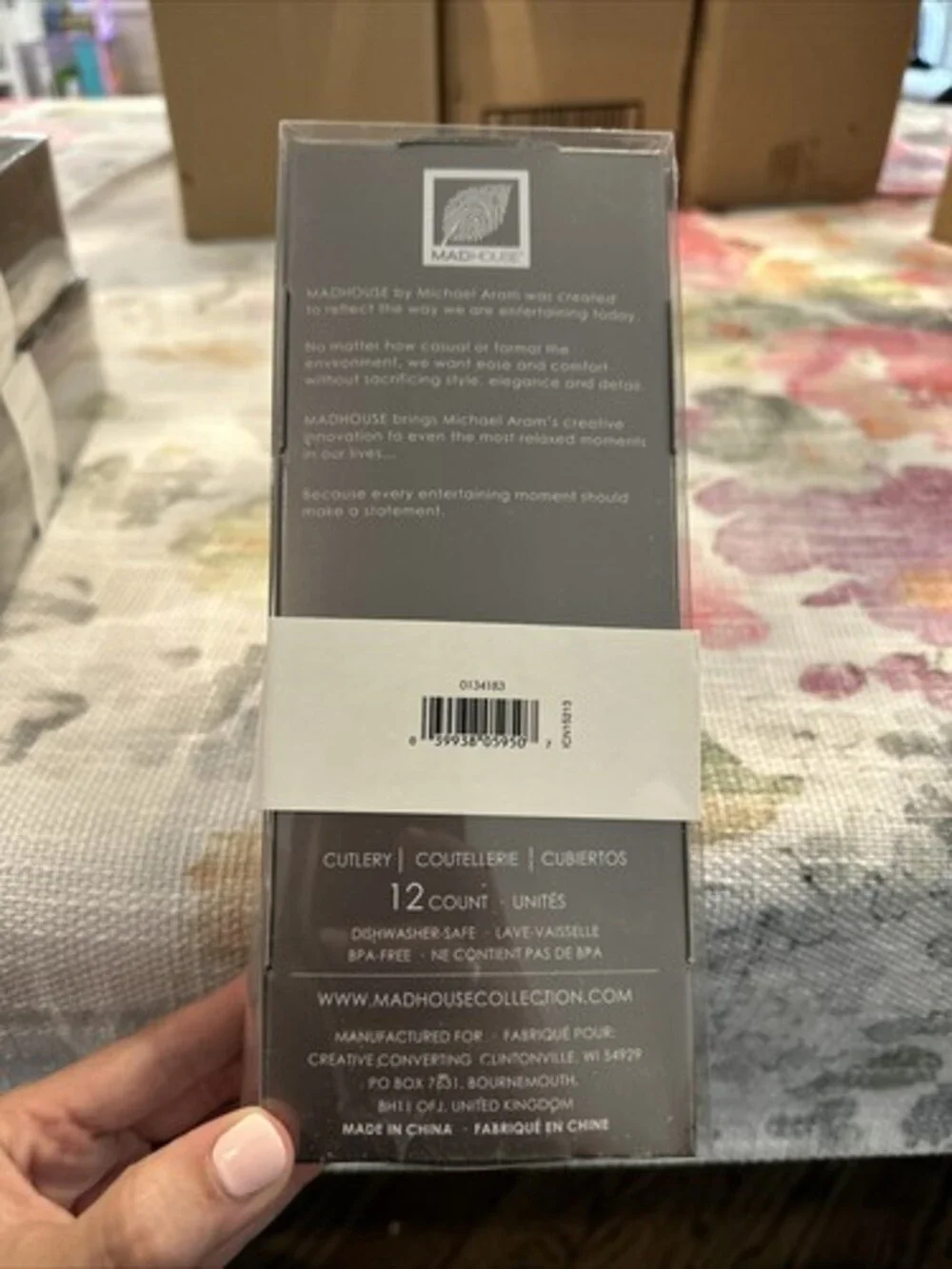 MadHouse Michael Aram Designs Grey Plastic Twigs Design In Box 12 count Cutlery
